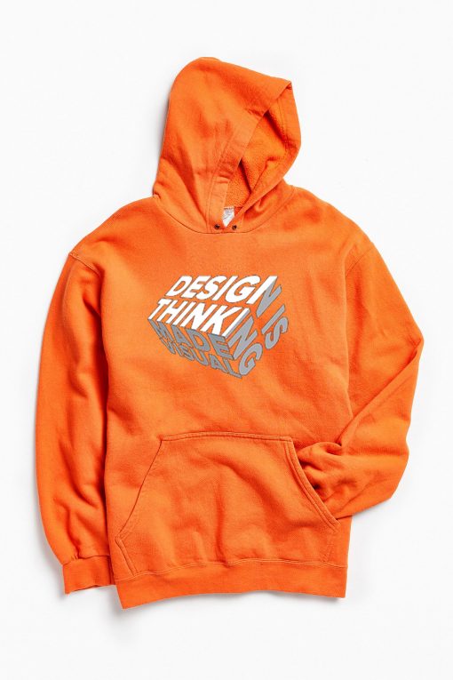 Design is Thinkning Made Visual Orange Hoodie