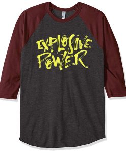 Explosive Power Grey Brown Raglan T shirts