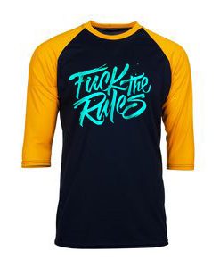 Fuck The Rules Black Yellow Raglan T shirts