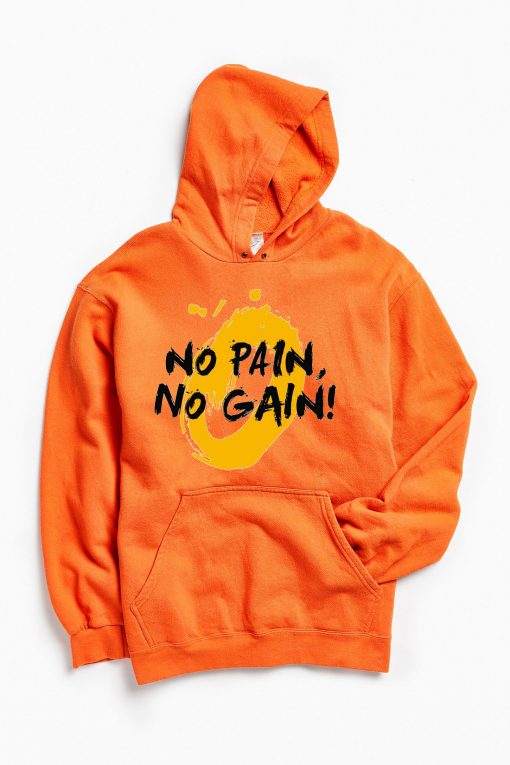 No Pain No Gain Orange Hoodie