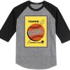 Topps Bubble Gum Card Grey Black Raglan T shirts