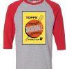 Topps Bubble Gum Card Grey Red Raglan T shirts