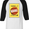 Topps Bubble Gum Card White Black Raglan T shirts