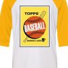 Topps Bubble Gum Card White Yellow Raglan T shirts