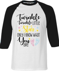 Twinkle Twinkle Little Star Keeper White Black RaglanT shirts