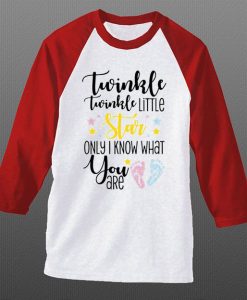 Twinkle Twinkle Little Star Keeper White Red RaglanT shirts