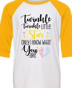 Twinkle Twinkle Little Star Keeper White Yellow RaglanT shirts