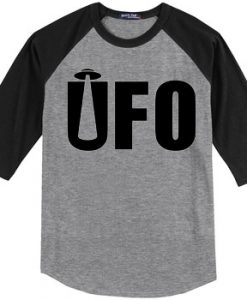 UFO Grey Black Raglan T shirts