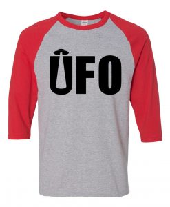 UFO Grey Red Raglan T shirts