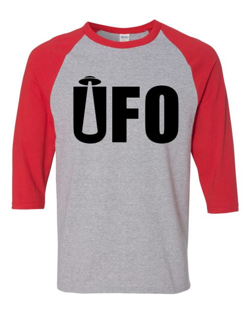 UFO Grey Red Raglan T shirts