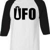 UFO White Black Raglan T shirts