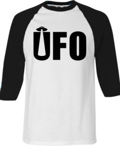 UFO White Black Raglan T shirts