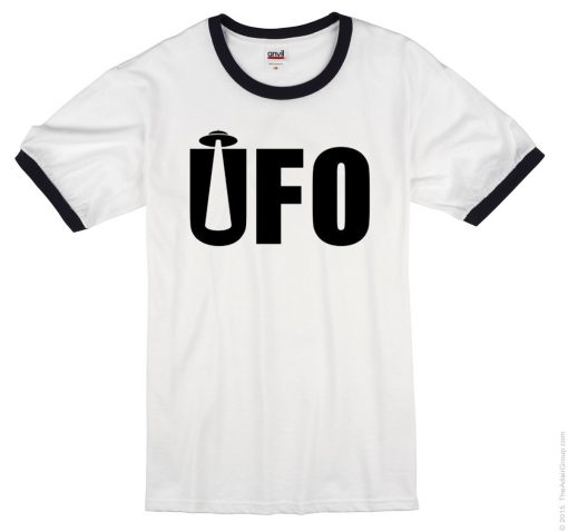 UFO White Black Ringer T shirts