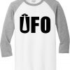 UFO White Grey Raglan T shirts