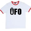 UFO White Red Ringer T shirts