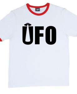 UFO White Red Ringer T shirts