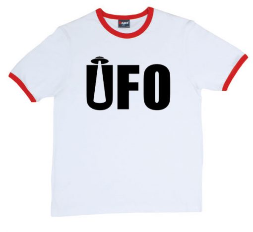 UFO White Red Ringer T shirts