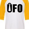 UFO White Yellow Raglan T shirts