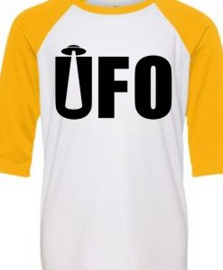 UFO White Yellow Raglan T shirts