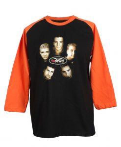 Vintage NSYNC Justin Timberlake Promo Tour Concert Black Orange Raglan T Shirt