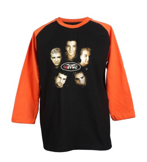 Vintage NSYNC Justin Timberlake Promo Tour Concert Black Orange Raglan T Shirt