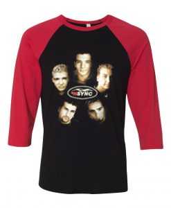 Vintage NSYNC Justin Timberlake Promo Tour Concert Black Red Raglan T Shirt