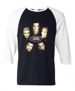 Vintage NSYNC Justin Timberlake Promo Tour Concert Black White Raglan T Shirt