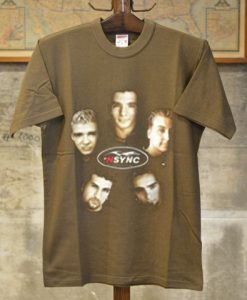 Vintage NSYNC Justin Timberlake Promo Tour Concert Brown Tshirts