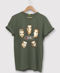 Vintage NSYNC Justin Timberlake Promo Tour Concert Green Army T shirts