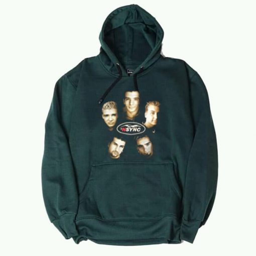 Vintage NSYNC Justin Timberlake Promo Tour Concert Green Hoodie