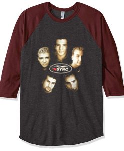 Vintage NSYNC Justin Timberlake Promo Tour Concert Grey Brown Raglan T Shirt