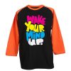 Wake Your Mind Up Black Orange Raglan T shirts