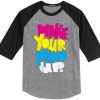 Wake Your Mind Up Grey Black Raglan T shirts