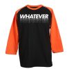 Whatever Black Orange Raglan T shirts