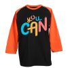 You Can Black Orange Black Raglan T shirts