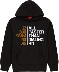 All Faster Than Dialing 911 Gun Men's Tactical Black Hoodie