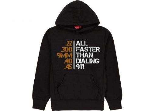 All Faster Than Dialing 911 Gun Men's Tactical Black Hoodie