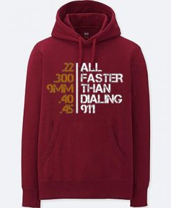 All Faster Than Dialing 911 Gun Men's Tactical Maroon Hoodie