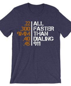 All Faster Than Dialing 911 Gun Men's Tactical PurpleT shirts