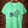 Its OK Green Mint Vneck WomanT shirts