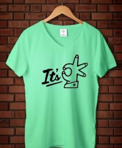 Its OK Green Mint Vneck WomanT shirts