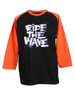 Ride The Wafe Black Orange Raglan T shirts