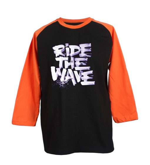 Ride The Wafe Black Orange Raglan T shirts