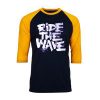 Ride The Wafe Black Yellow Raglan T shirts