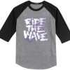 Ride The Wafe Grey Black Raglan T shirts