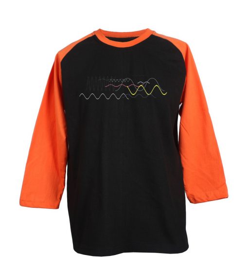 Waveform Ocean Soundwave Black Orange Raglan T shirts