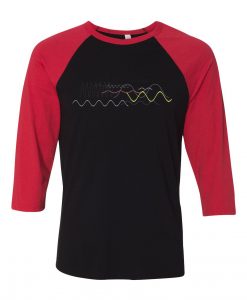 Waveform Ocean Soundwave Black Red Raglan T shirts