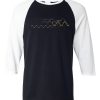 Waveform Ocean Soundwave Black White Raglan T shirts