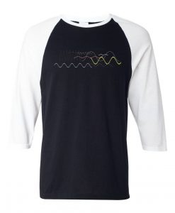 Waveform Ocean Soundwave Black White Raglan T shirts