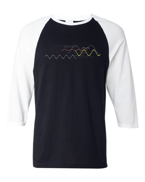 Waveform Ocean Soundwave Black White Raglan T shirts